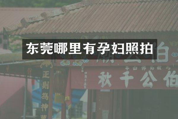 东莞哪里有孕妇照拍