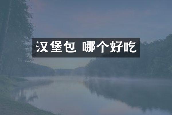 汉堡包 哪个好吃