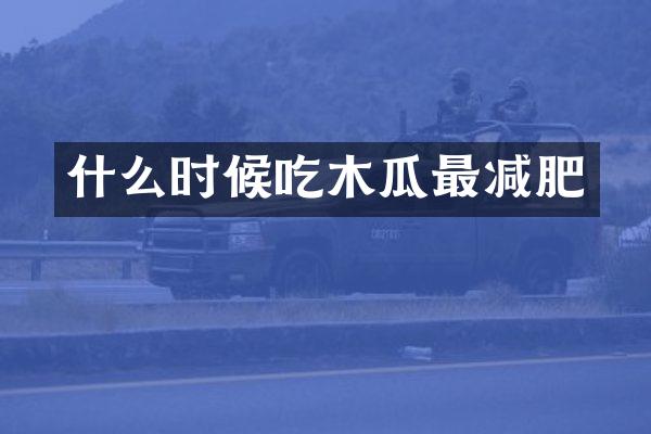 什么时候吃木瓜最减肥