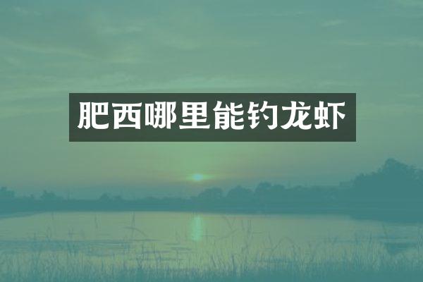 肥西哪里能钓龙虾