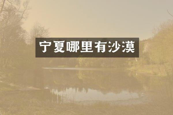 宁夏哪里有沙漠