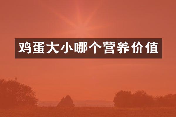 鸡蛋大小哪个营养价值