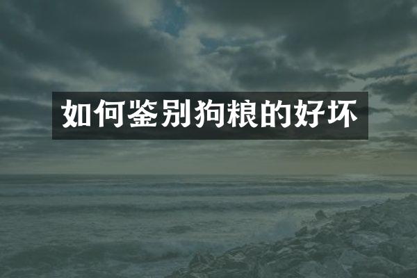 如何鉴别狗粮的好坏