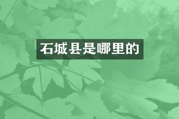 石城县是哪里的