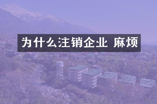 为什么注销企业 麻烦