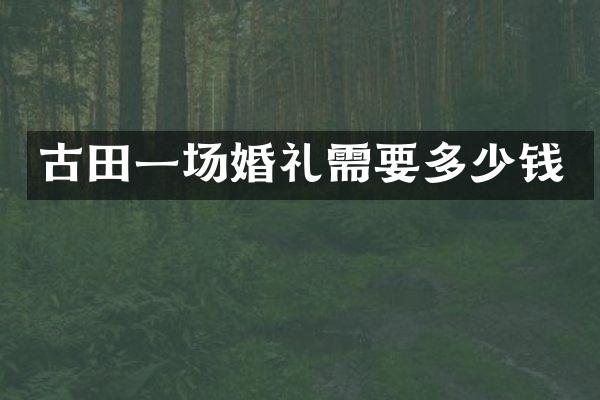 古田一场婚礼需要多少钱