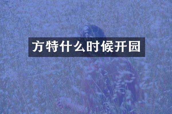 方特什么时候开园