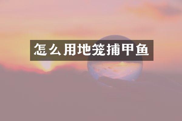 怎么用地笼捕甲鱼
