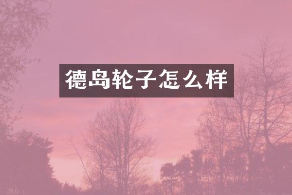 德岛轮子怎么样