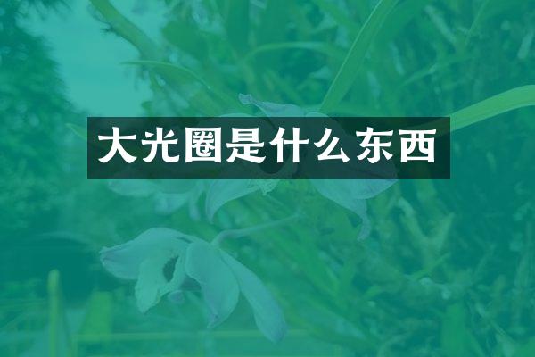 大光圈是什么东西