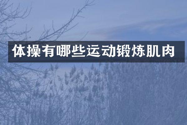 体操有哪些运动锻炼肌肉