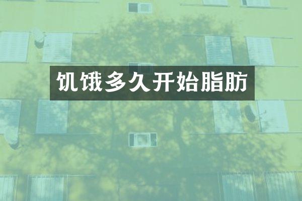 饥饿多久开始脂肪
