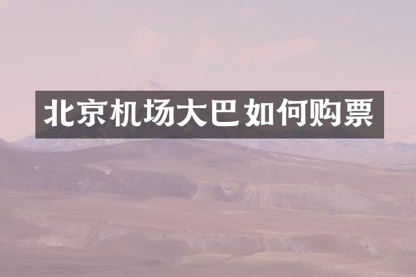 北京机场大巴如何购票
