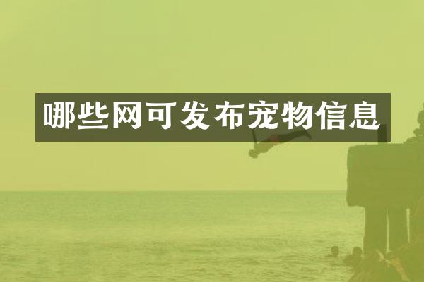 哪些网可发布宠物信息