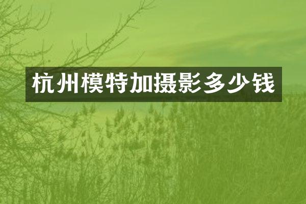 杭州模特加摄影多少钱