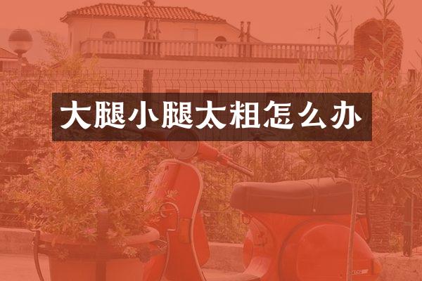 大腿小腿太粗怎么办