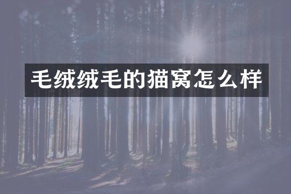 毛绒绒毛的猫窝怎么样