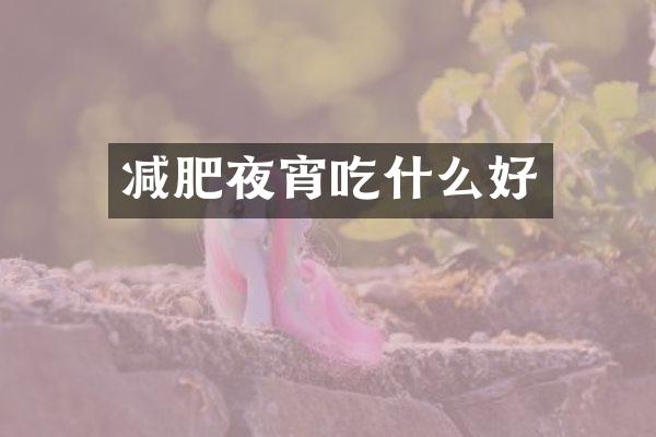 减肥夜宵吃什么好