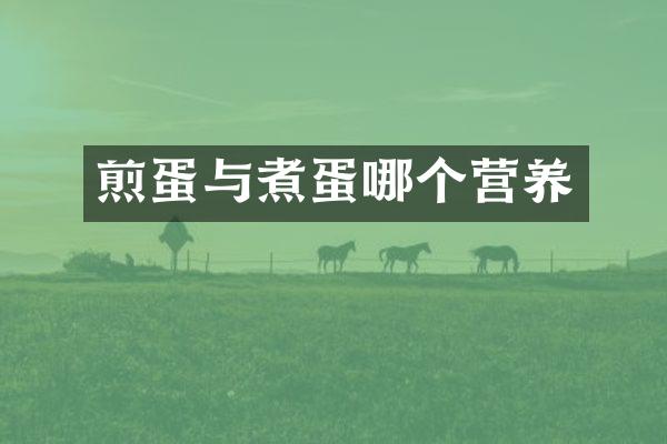 煎蛋与煮蛋哪个营养