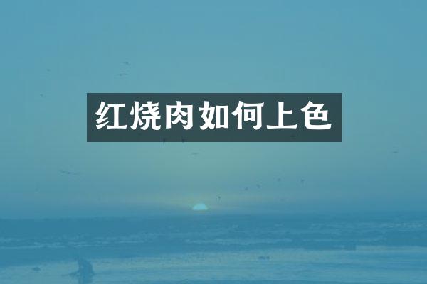 红烧肉如何上色