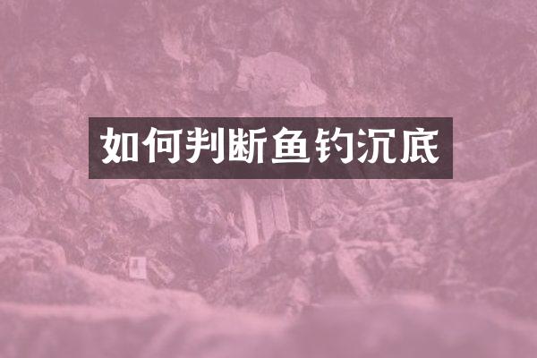 如何判断鱼钓沉底