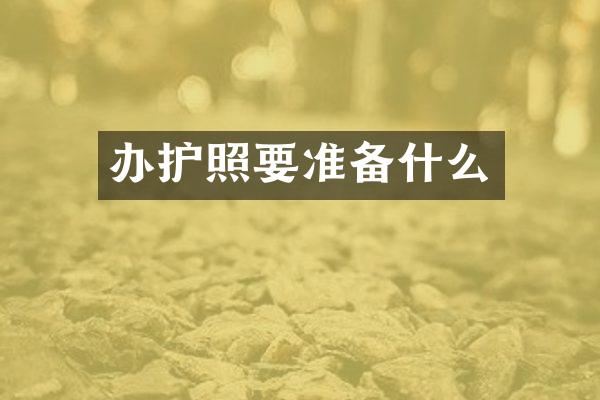 办护照要准备什么
