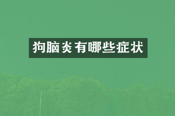 狗脑炎有哪些症状