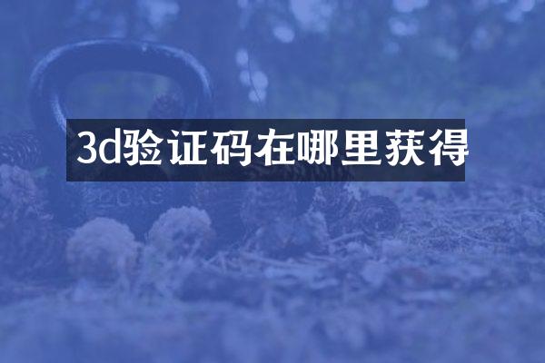 3d验证码在哪里获得