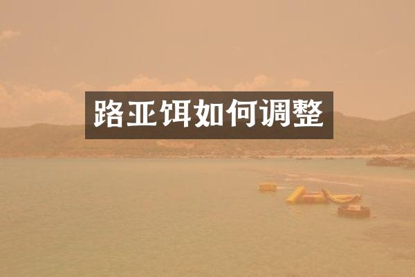 路亚饵如何调整