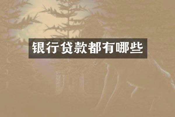 银行贷款都有哪些