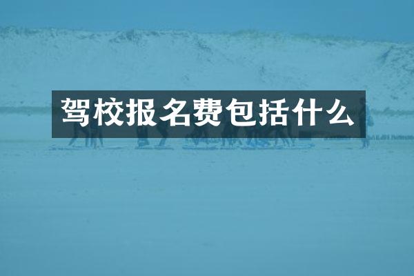 驾校报名费包括什么