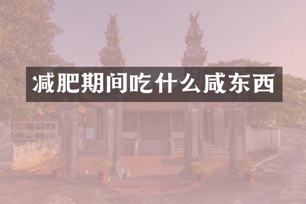 减肥期间吃什么咸东西