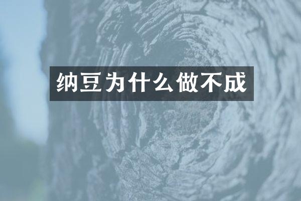 纳豆为什么做不成
