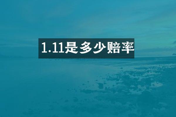 1.11是多少赔率