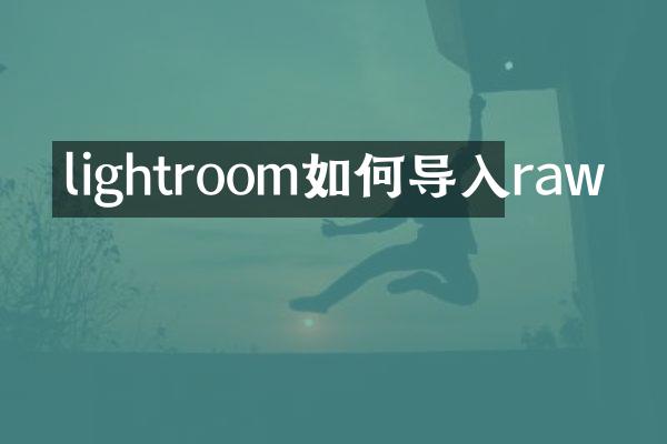 lightroom如何导入raw