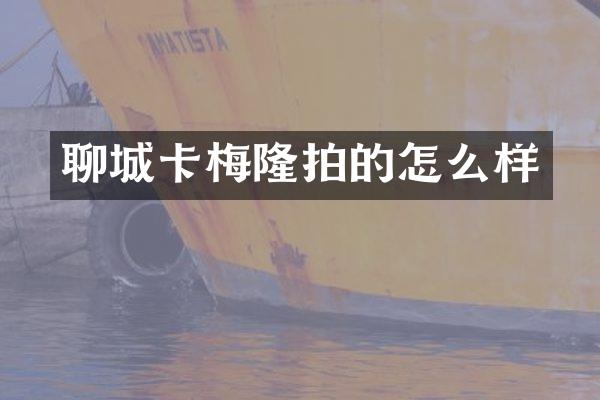 聊城卡梅隆拍的怎么样