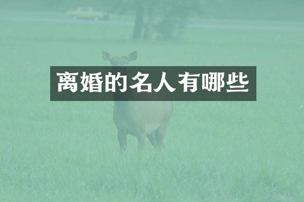 离婚的名人有哪些