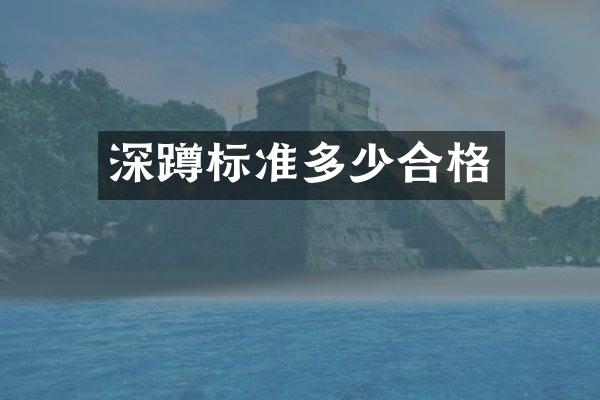 深蹲标准多少合格