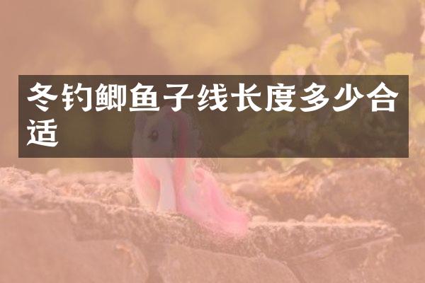 冬钓鲫鱼子线长度多少合适