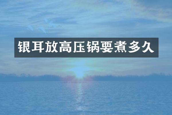 银耳放高压锅要煮多久