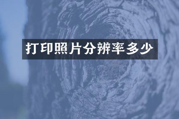 打印照片分辨率多少