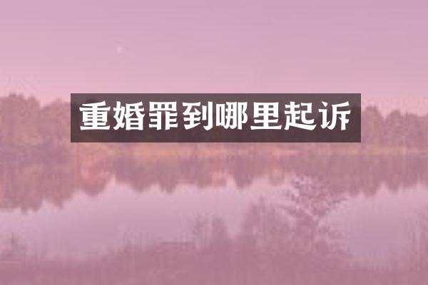 重婚罪到哪里起诉