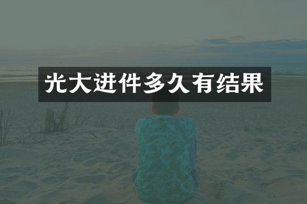 光大进件多久有结果