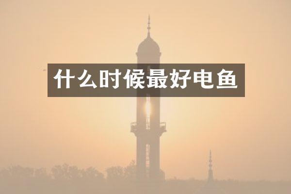 什么时候最好电鱼