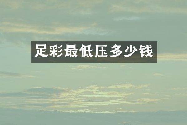 足彩最低压多少钱