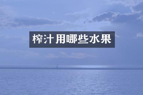 榨汁用哪些水果