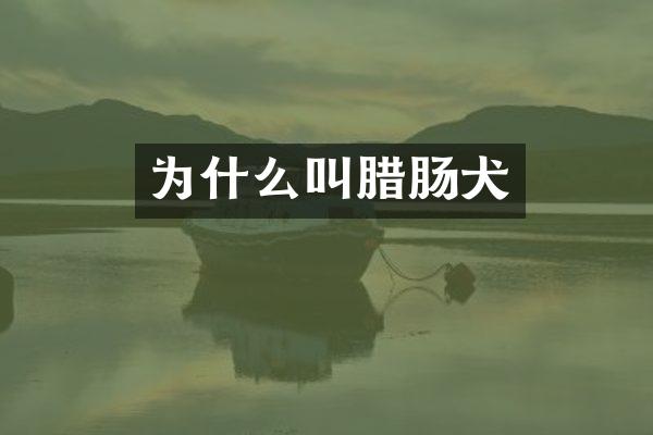 为什么叫腊肠犬