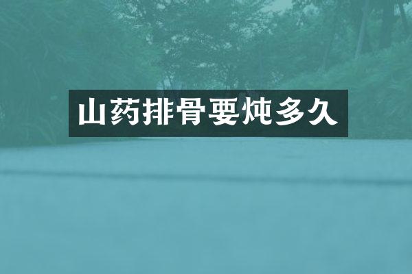 山药排骨要炖多久