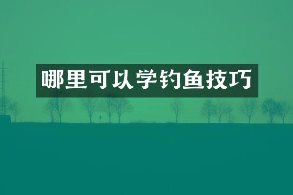 哪里可以学钓鱼技巧