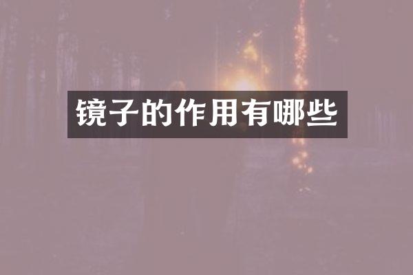 镜子的作用有哪些